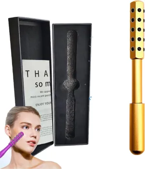 30 Grains Germanium Arrily Face Roller, Elarique Face Roller Lymphatic Drainage, Cooling & Sculpting, Portable with Ergonomic Handle, for All Skincare (Gold)