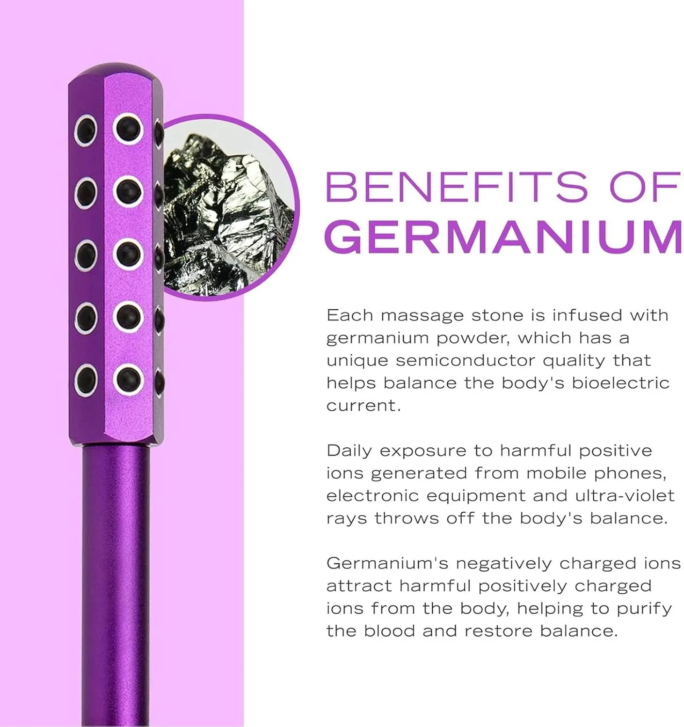 30 Grains Germanium Elarique Beauty Roller for Up Lifting and Skin Care, Arrily Face Roller, Facelift Pro Beauty Roller, Cooling & Sculpting, Portable with Ergonomic Handle (Gold)