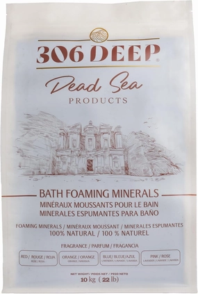 306 Deep Dead Sea Bath Salts Foaming Minerals - Blue Dead Sea Coarse Mineral for Soaking with Lavender Essential Oils, Alternative to Magnesium Flakes and Epsom Salt, Relaxing Bath Products