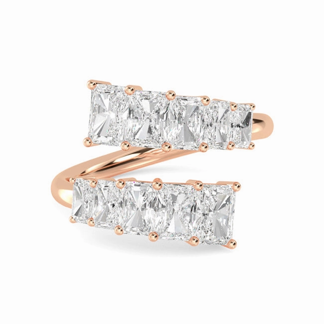 3 Ctw Radiant Graduating Lab Grown Diamond Bypass Ring