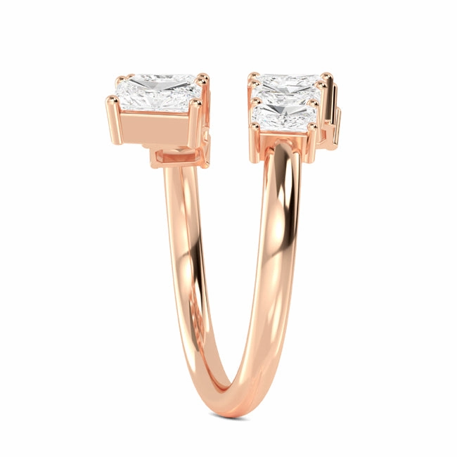 3 Ctw Radiant Graduating Lab Grown Diamond Bypass Ring