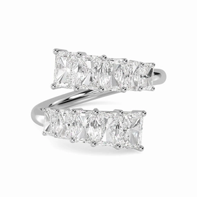 3 Ctw Radiant Graduating Lab Grown Diamond Bypass Ring