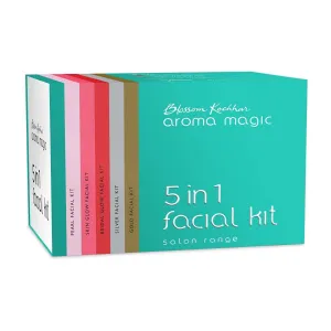 5 in 1 Facial Kit - Multi Use | 7 Steps Skincare Set | Includes Gold, Silver, Bridal, Skin Glow & Pearl Facial Kit | Enhances Radiant Glow