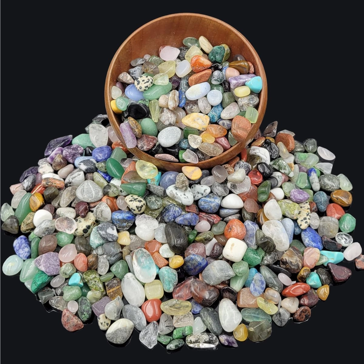 60Kinds  Gemstones and Crystals Set,Bulk Tumbled Chips Crystals for Jewelry Making,Crushed Stones Rocks and Minerals Science Kit (2.2lb(55-60types))