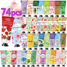 74 Pack Bulk Hand Cream,Easter Basket Stuffers for Teens,Mothers Day Gifts for Mom,Teacher Appreciation Gifts,Bulk Gifts for Nurse,Small Party Return Gifts ,Travel Size Hand Lotion for for Women
