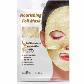 【OLIVE FARM】 Nourishing Gold Foil Facial Mask (20 Sheet Pack) Korean Skin Care