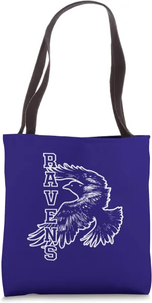 A Raven With Vintage Athletic Style Bold Typography Tote Bag