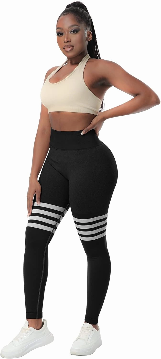 A AGROSTE Seamless Workout Leggings for Women Scrunch Butt Lifting Leggings Booty High Waisted Yoga Pants