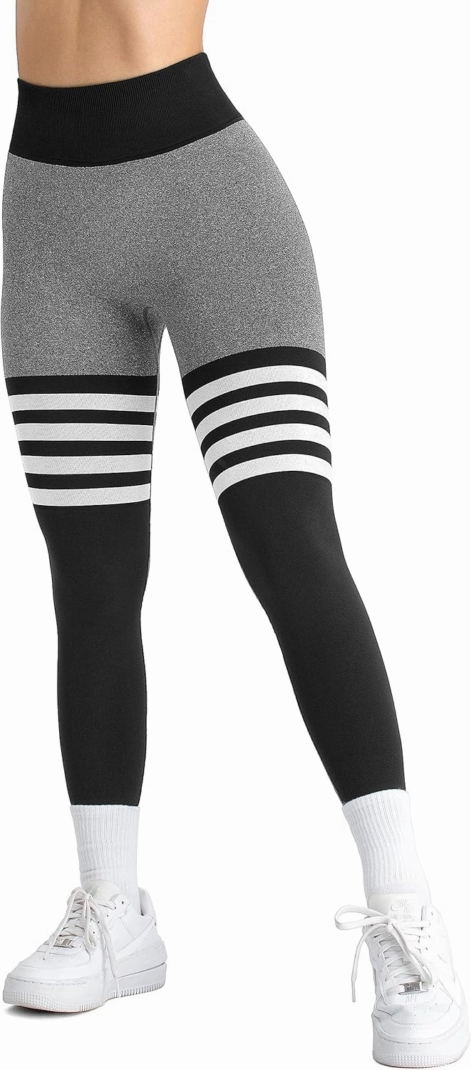 A AGROSTE Seamless Workout Leggings for Women Scrunch Butt Lifting Leggings Booty High Waisted Yoga Pants