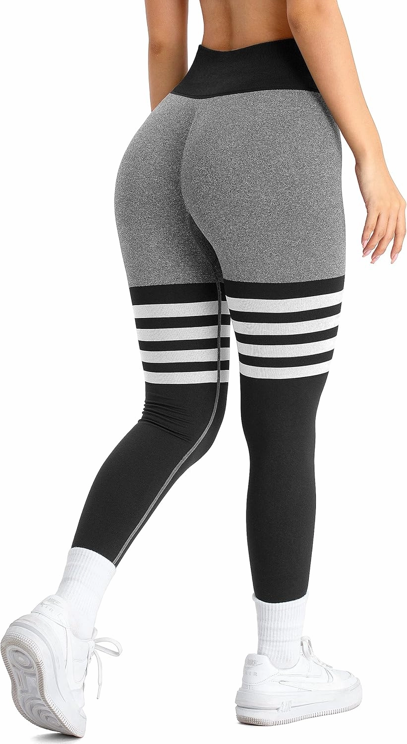 A AGROSTE Seamless Workout Leggings for Women Scrunch Butt Lifting Leggings Booty High Waisted Yoga Pants