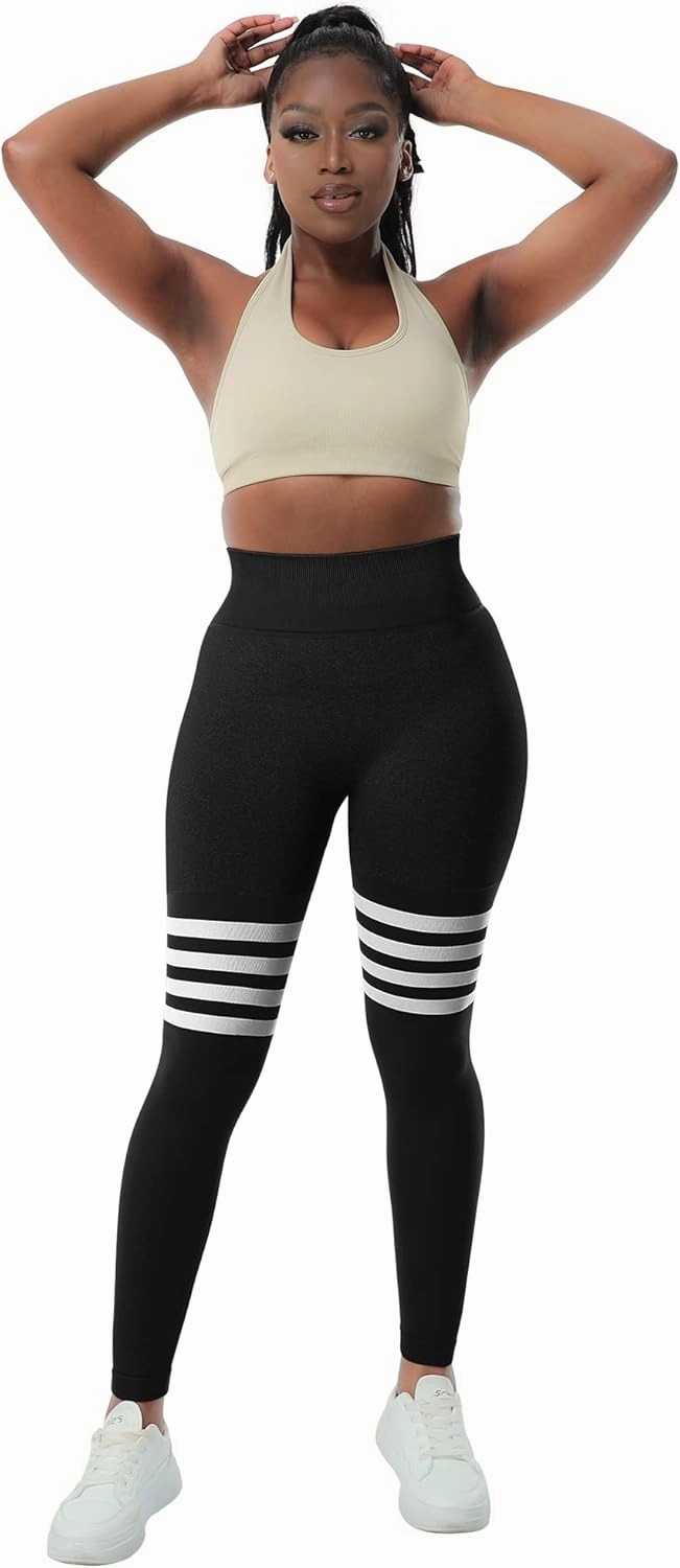 A AGROSTE Seamless Workout Leggings for Women Scrunch Butt Lifting Leggings Booty High Waisted Yoga Pants