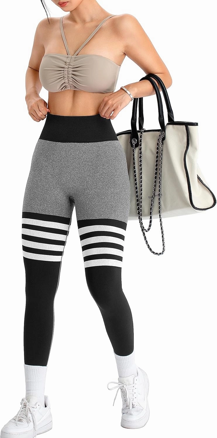 A AGROSTE Seamless Workout Leggings for Women Scrunch Butt Lifting Leggings Booty High Waisted Yoga Pants