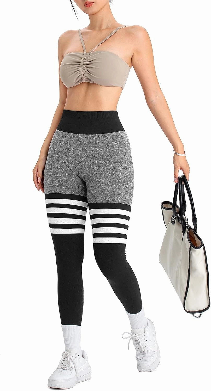A AGROSTE Seamless Workout Leggings for Women Scrunch Butt Lifting Leggings Booty High Waisted Yoga Pants