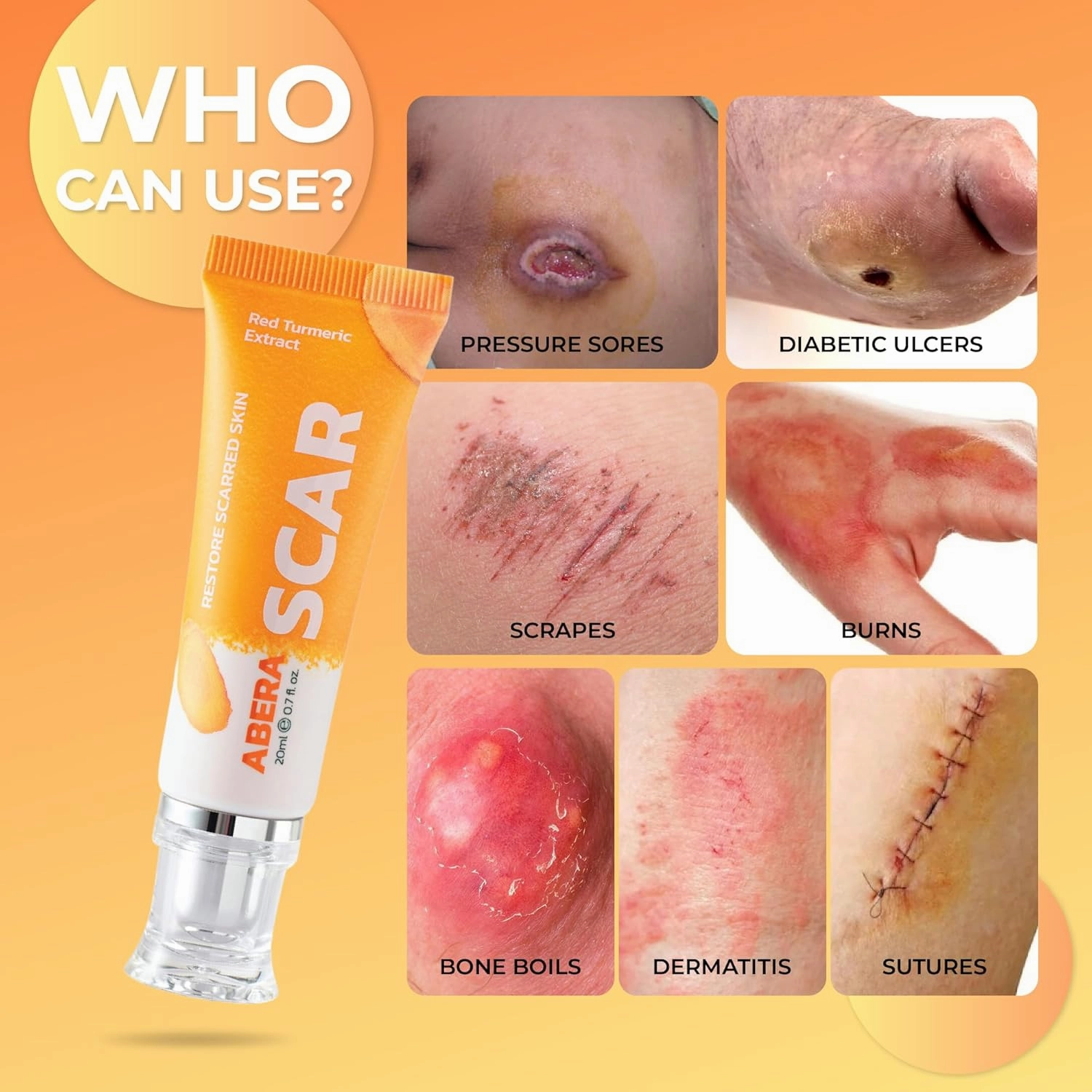 ABERA | Scar Red Turmeric Cream - Advanced Scar Treatment for Face and Body, Rapid Removal of Any Type of Scars with Natural Ingredients - with Gold Eye Patch (2 Box   5 Eye Patch.)