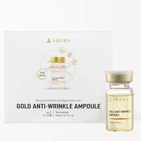Abera Gold Anti-Wrinkle Ampoule Set, Anti-Aging Serum For All Skin Type (3 x 0.23 fl.oz)