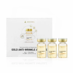 Abera Gold Moisturizing and Firming Ampoule with Peach Extract and Hyaluronic Acid, For All Skin Types, Enhances Skin Hydration and Elasticity (3 x 0.23 Fl. Oz)