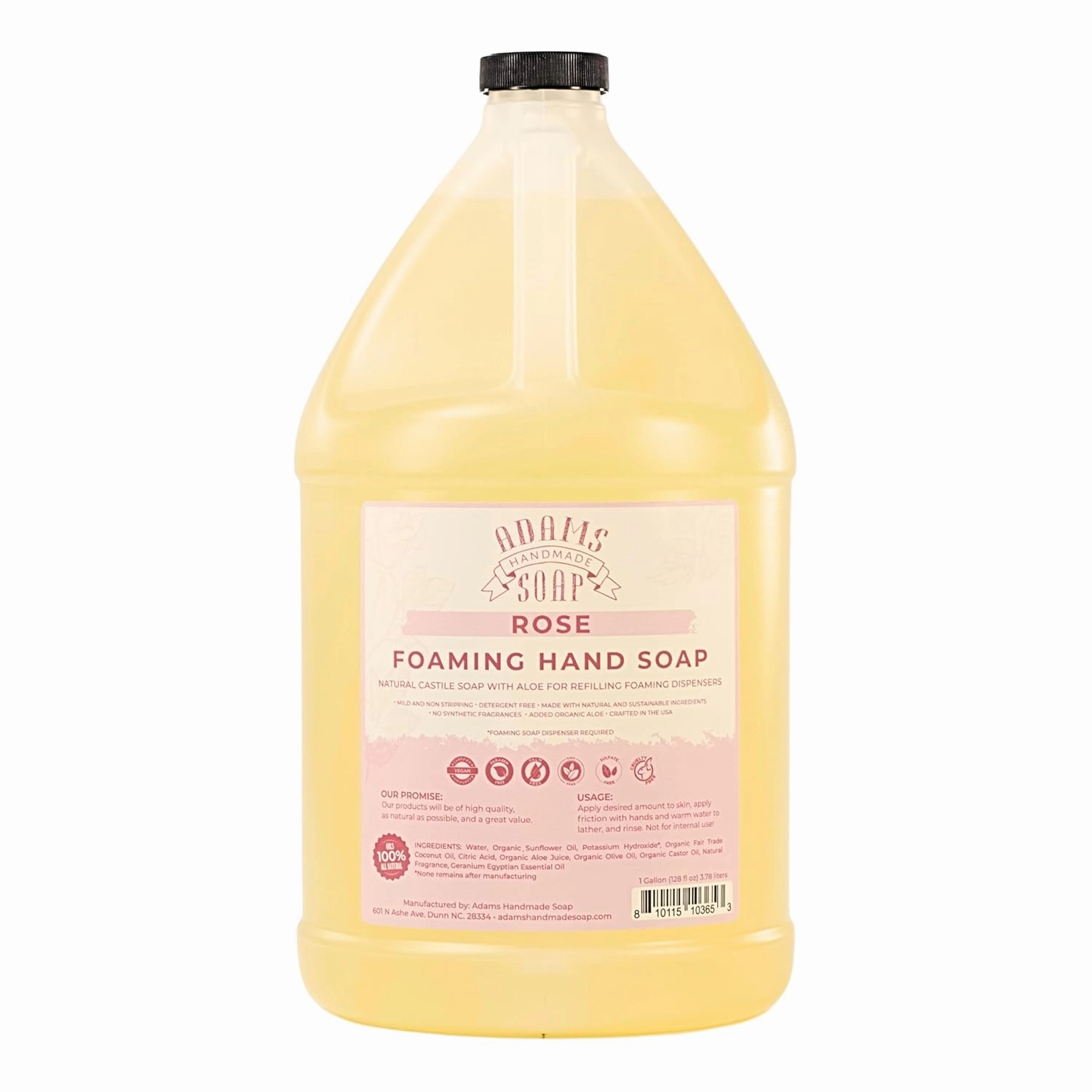 Adams Handmade Soap Liquid Foaming Soap 1 Gal - Rose