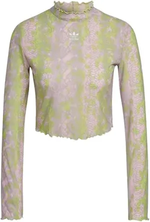 adidas Originals Womens Snake Mesh Top, Clear Pink
