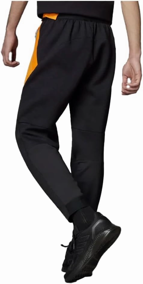 adidas Mens Sportwear Designed for Gameday Premium Pants, Black/Bright Orange