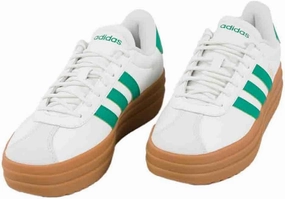 adidas VL Court Bold Womens Platform Shoes, White/Grey, 9