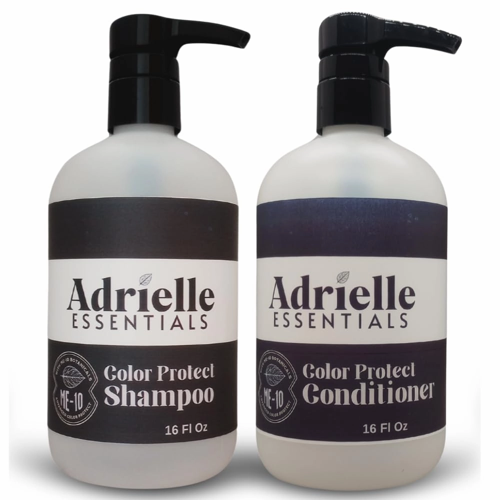 Adrielle Essentials Mandarin Peach Scented Color Protect Hair Shampoo and Conditioner Set, 16 Oz Shampoo - 16 Oz Conditioner