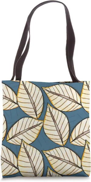 African Modern Big Bold Leaf Pattern Tote Bag