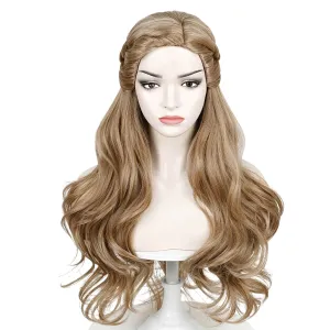 Aicos Long Brown Wigs for Women 72cm Brown Curly Princess Wig Movie Cospaly Hair for Halloween Costume Party