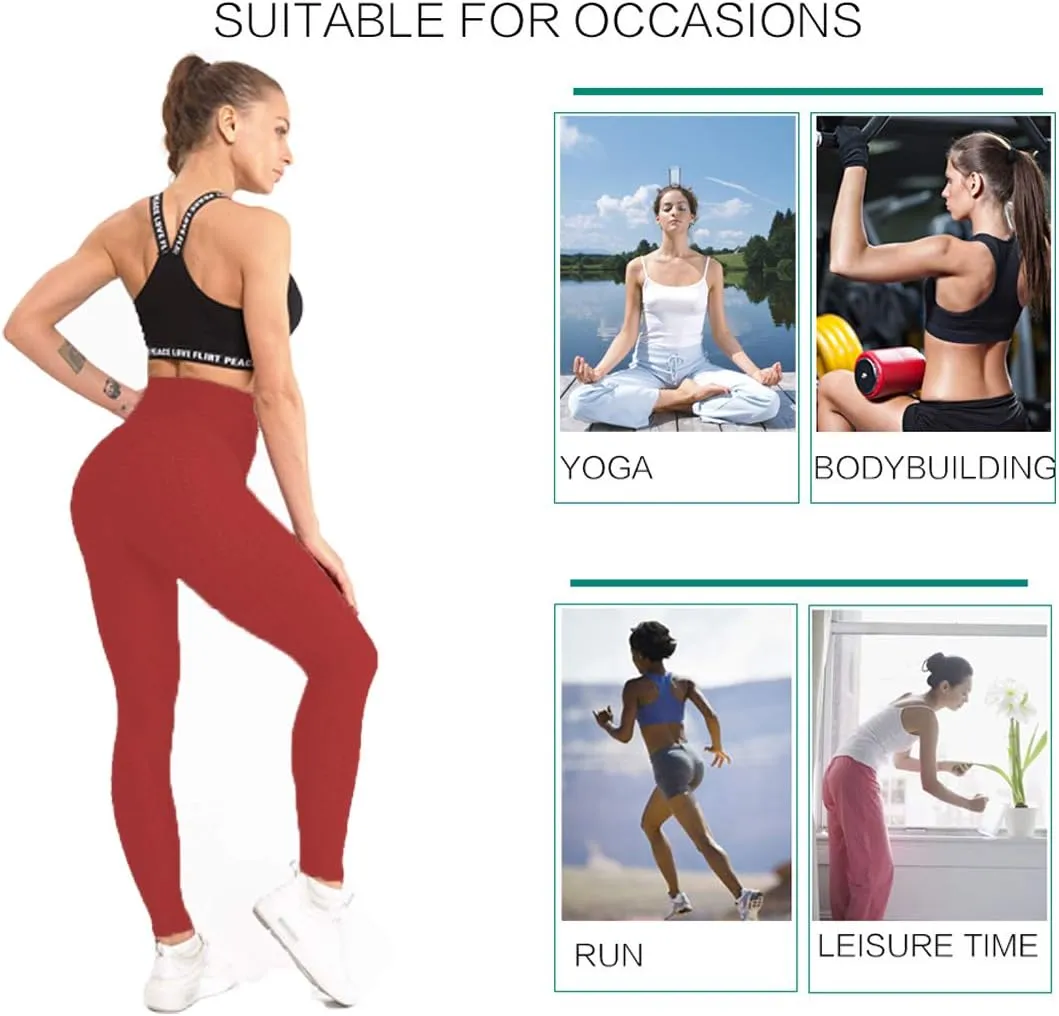 AIMILIA Butt Lifting Anti Cellulite Leggings for Women High Waisted Yoga Pants Workout Tummy Control Sport Tights