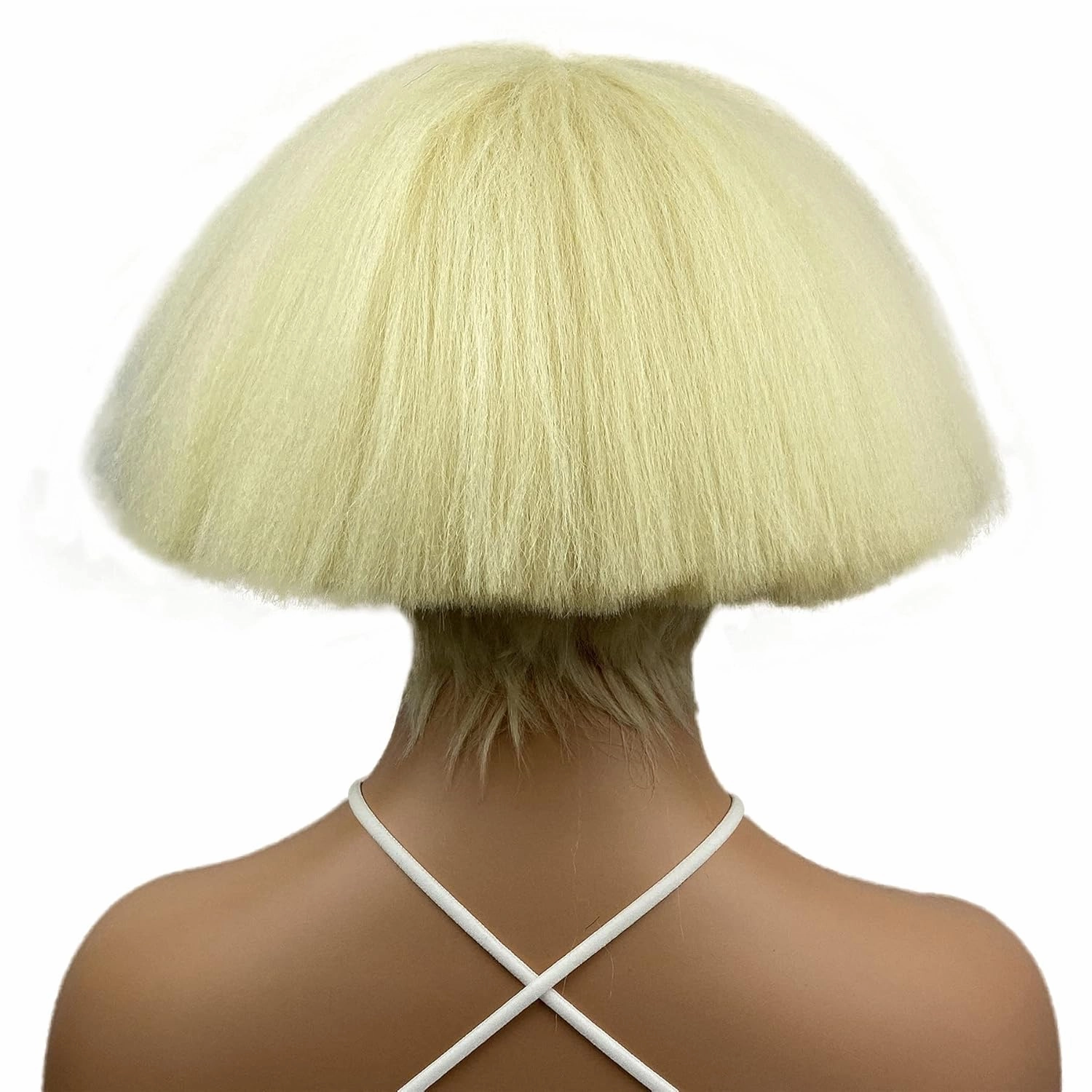 Aimole Yaki Straight Voluminous Mushroom Wig Blonde Mushroom Head Wig Bowl haircut Wigs Synthetic Wigs