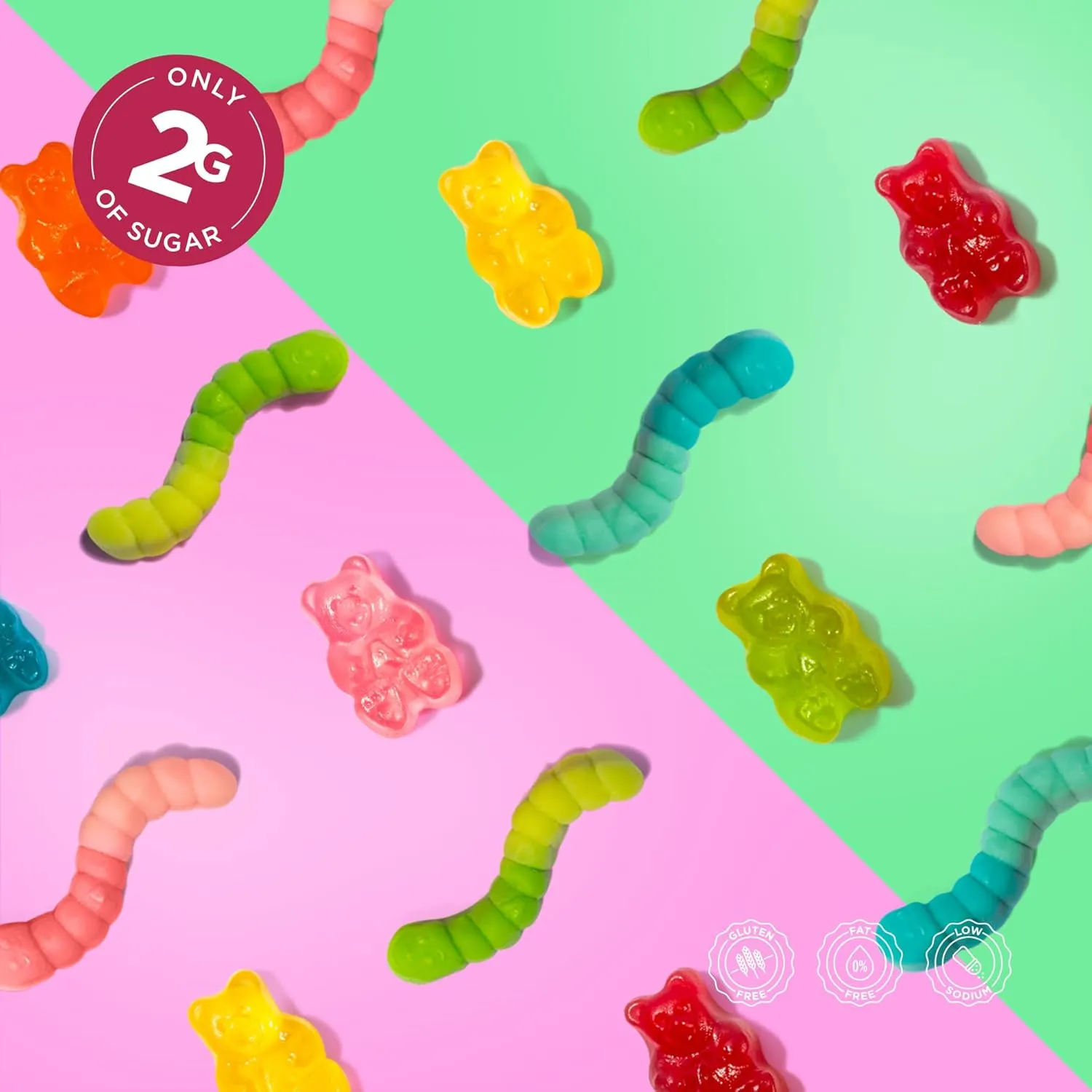 Albanese World's Best Lower Sugar Gummies Variety Pack, 1.76oz Bag of Candy (Pack of 6)