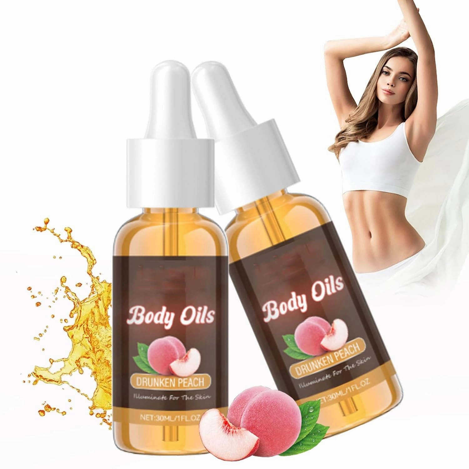 All New Body Drops - Pick Your Favorite Scent, 30ml/1oz Body Drop, Moisturizing BodyOil, Moisturizer Set Radiant Without Greasy Skin Smooth (2pcs)