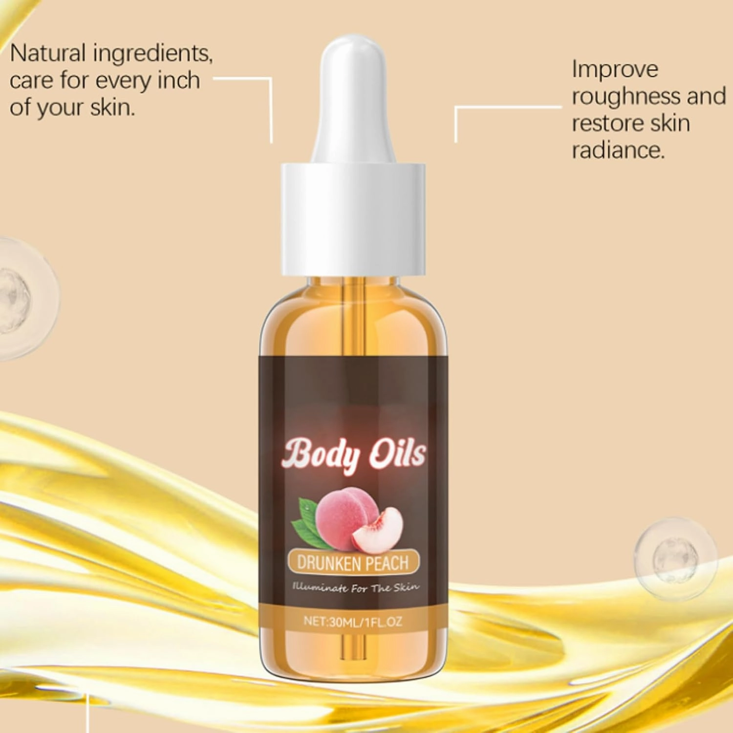 All New Body Drops - Pick Your Favorite Scent, 30ml/1oz Body Drop, Moisturizing BodyOil, Moisturizer Set Radiant Without Greasy Skin Smooth (2pcs)