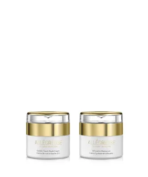 Allegresse Hydrating and Nourishing 24 Karat Gold Skincare Night Cream and Moisturizer Combo | Rejuvenated Appearance & Maintain Skin’s Texture and Tone | 2 Piece Set