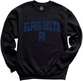 Alpha Delta Pi Sweatshirt - ADPI Bold Letters Sorority Crewneck Sweatshirt