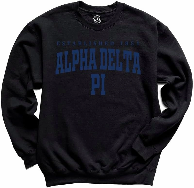 Alpha Delta Pi Sweatshirt - ADPI Bold Letters Sorority Crewneck Sweatshirt