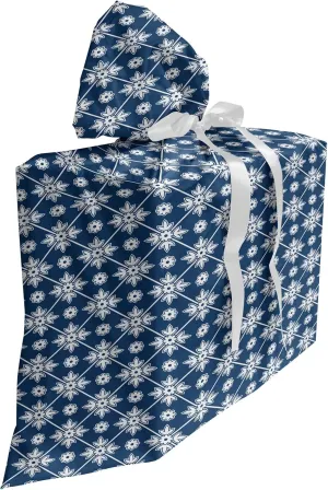 Ambesonne Blue Gift Bag, Checkered Pattern with Abstract Spring Blossoms Folkloric Holland Cultural Pattern, Fabric Party Favor Pouch with 3 Ribbons, 27, Blue White