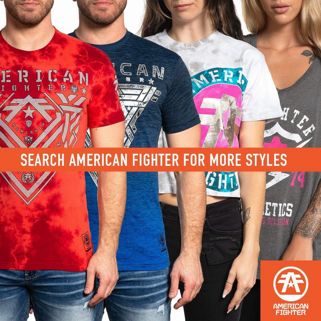American Fighter Mens Sublimated T-Shirt Colored Short Sleeve Shirts for Men.