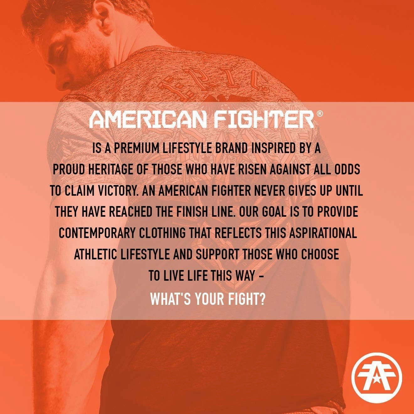 American Fighter Mens Sublimated T-Shirt Colored Short Sleeve Shirts for Men.