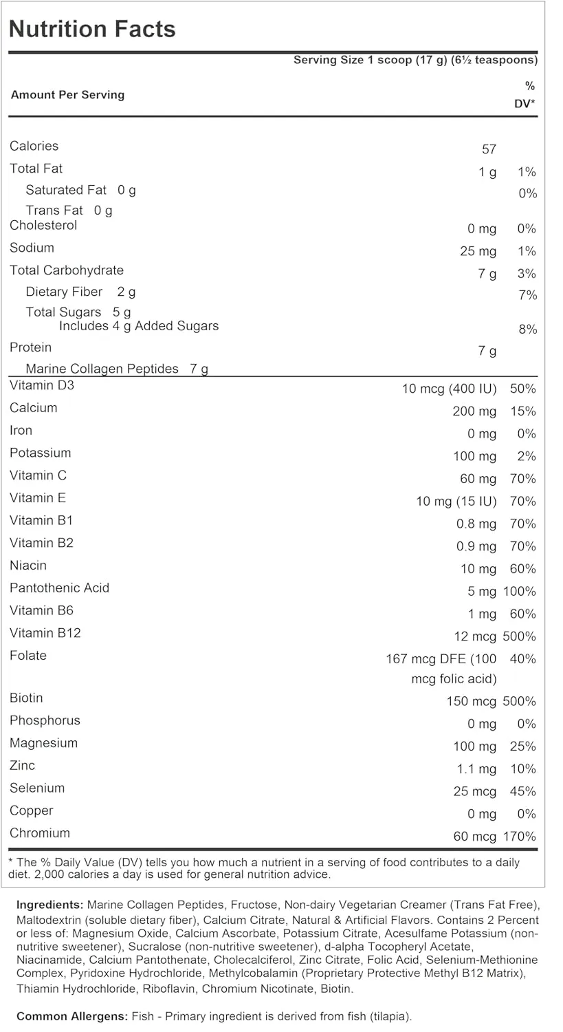 ANDREW LESSMAN Secure MCP Complete Meal Replacement - Vanilla 60 Servings - Only 57 Calories, Low-Fat, 7 Grams Marine Collagen Peptides, Promotes Radiant Smooth Soft Skin, Comfortable Joints