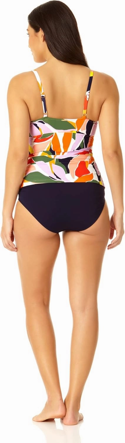 Anne Cole Womens Printed Underwire Tankini Swim Top