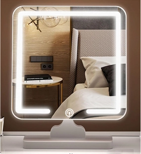 APLUSH White Vanity Mirror with Lights, Lighted Makeup Mirror, Smart Touch 3 Colors Dimmable(Size:C)