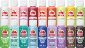Apple Barrel, Pastel Dreams & Vivid Wonders Collection Acrylic Craft Paint, PROMOTCK, 2 fl oz each, 18 assorted matte colors, 18 count