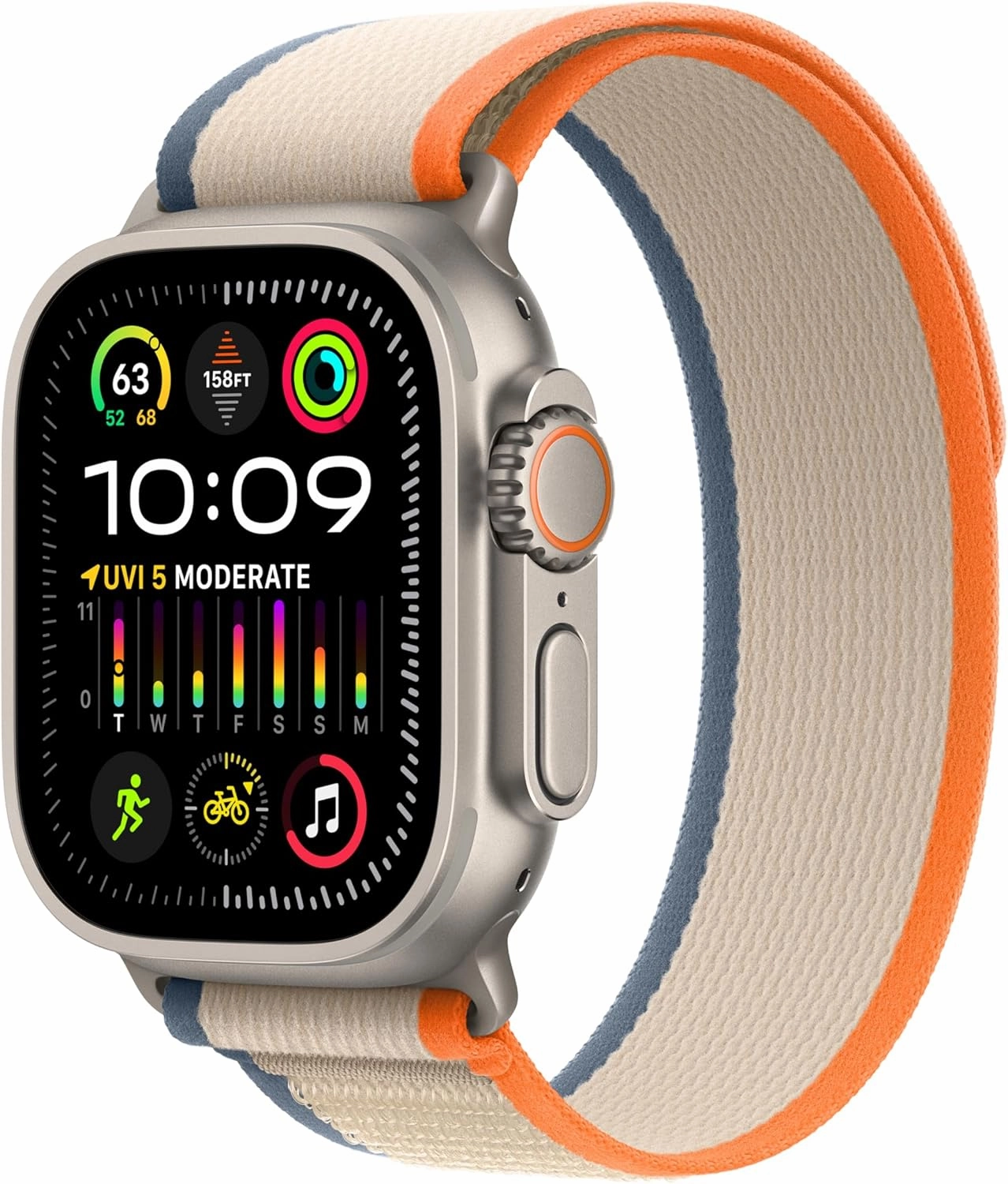 Apple Watch Ultra 2 [GPS   Cellular 49mm] Smartwatch with Rugged Titanium Case & Orange/Beige Trail Loop S/M. Fitness Tracker, Precision GPS, Action Button, Extra-Long Battery Life