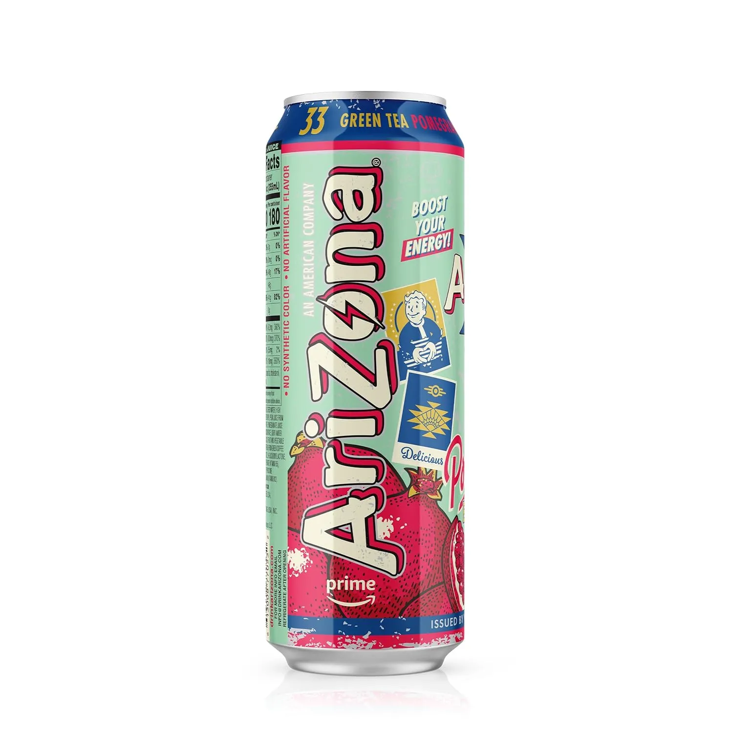 AriZona x Fallout Pomegranate Green Tea - 234mg Natural Caffeine per Can