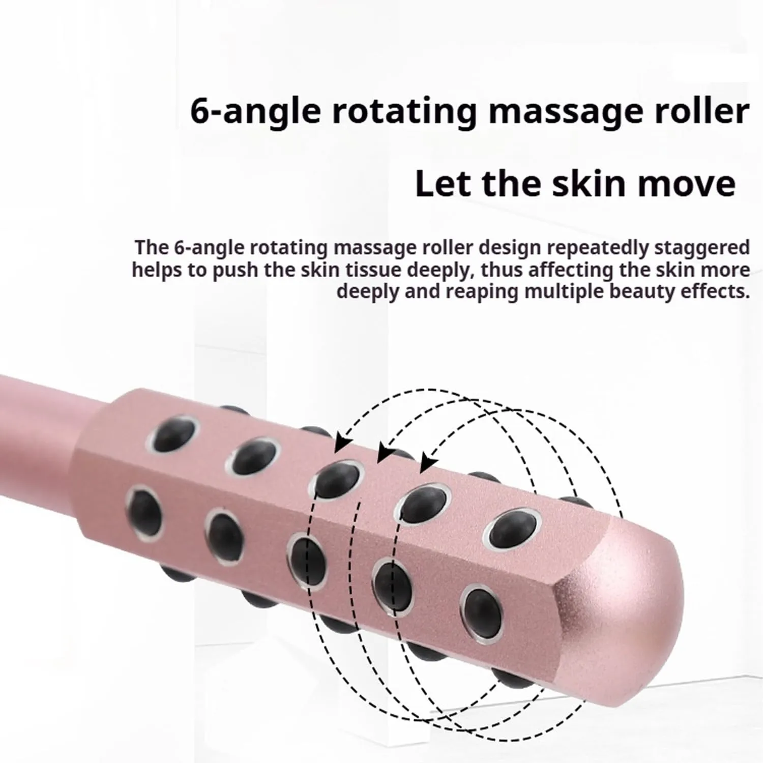 Arrily Face Roller, Arrily Face Wand, Elarique Glow Sculpt Beauty Roller, 30 Germanium Stone Uplifting Faces Beauty Massage Tool for Faces, for Face, Eye, Chin, Neck Skin