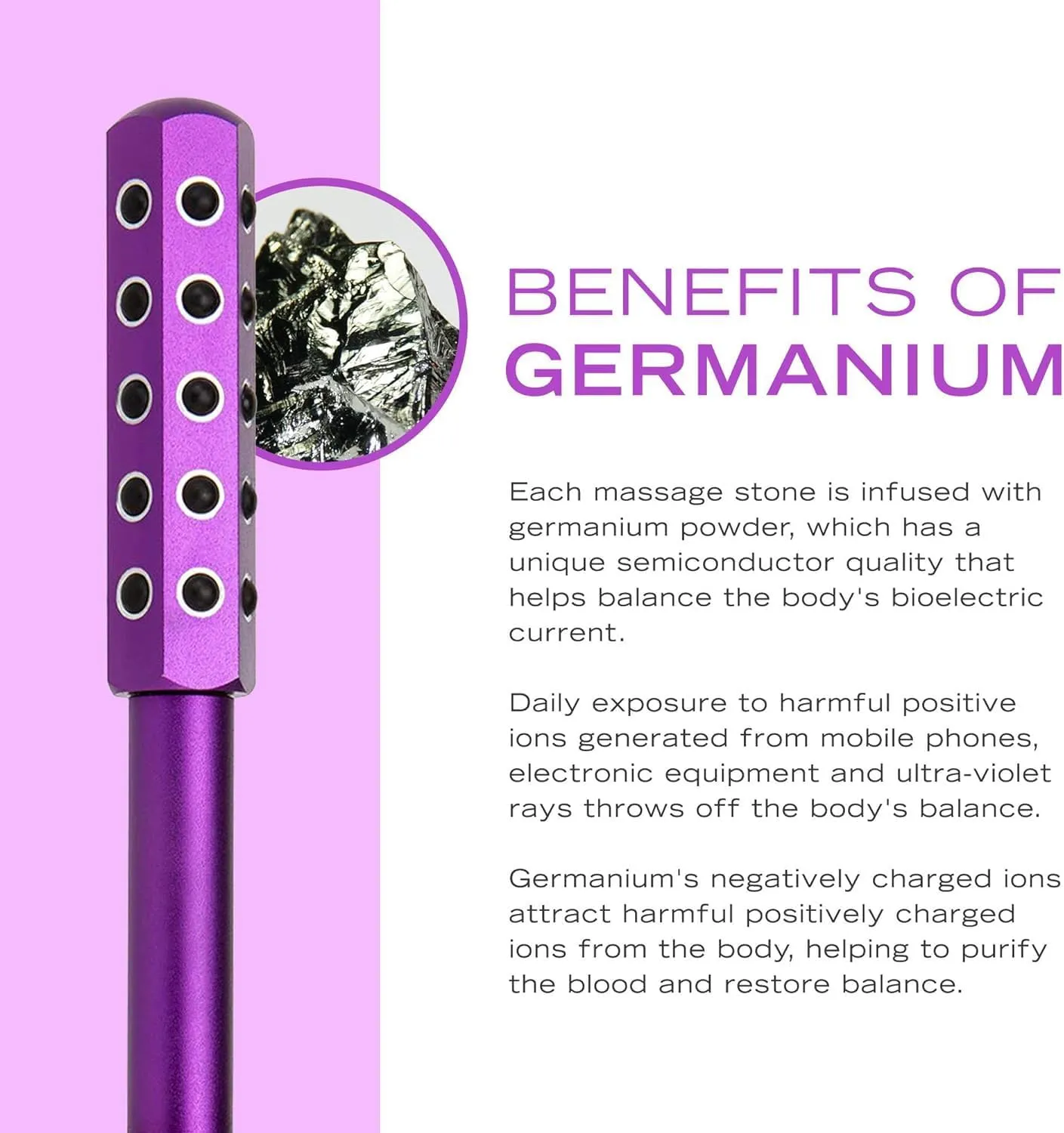 Arrily Face Roller, Arrily Face Wand, Elarique Glow Sculpt Beauty Roller, 30 Germanium Stone Uplifting Faces Beauty Massage Tool for Faces, for Face, Eye, Chin, Neck Skin