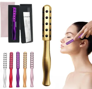 Arrily Face Roller, Elarique Face Roller, Beauty Sculptor Roller, Elarique Glow Sculpt - Beauty Roller, Uplift Facial Beauty Tool, Portable with Ergonomic Handle for Skincare (Gold)
