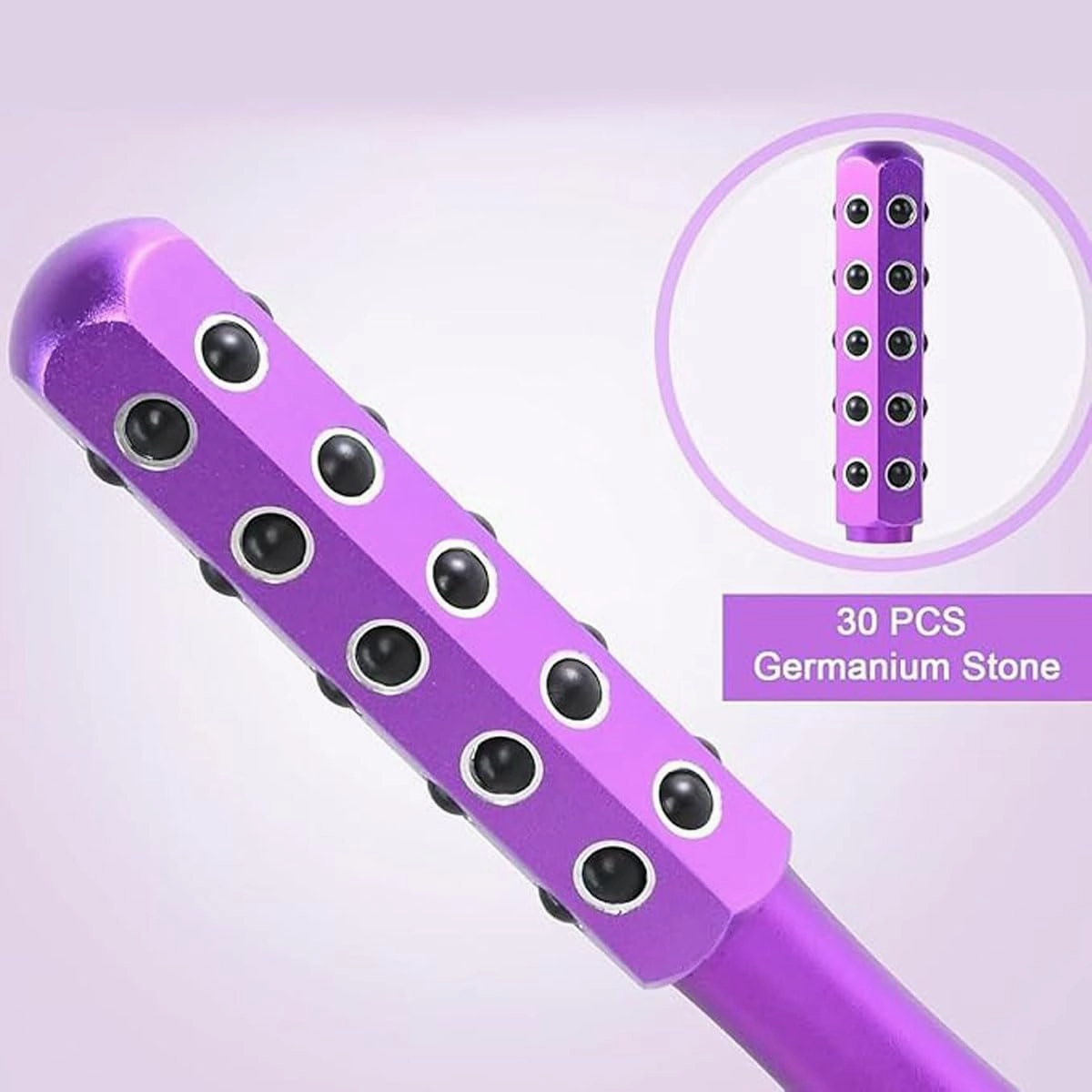 Arrily Face Roller,Germanium Stone Beauty Roller,30 Germanium Facial Lifting And Skin Care Roller,Portable Ergonomic Handle,Travel-Friendly Skincare Tool (rose gold)