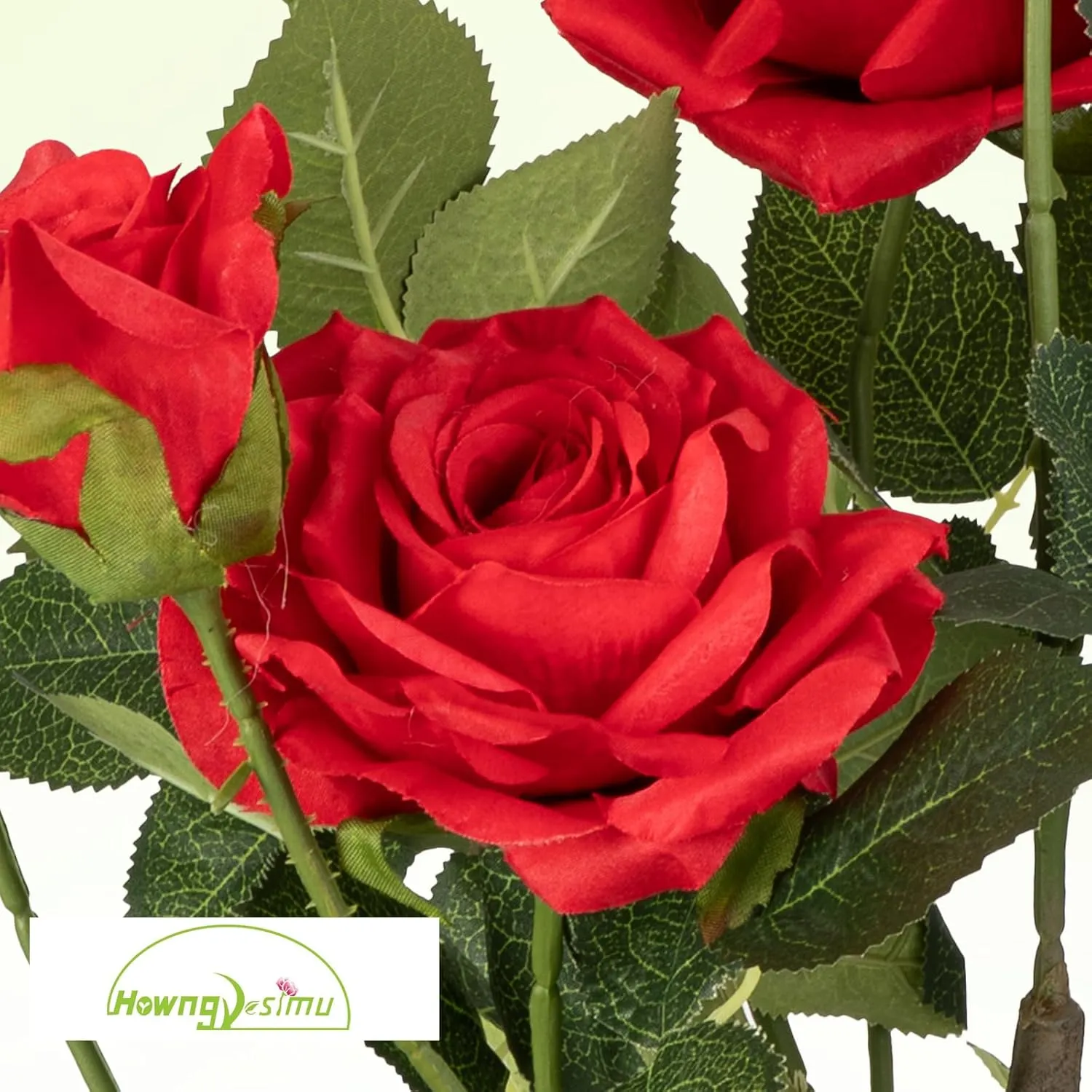 Artificial Rose Flower Trees 2 Pack- 24’’ Lifelike Plant in Pot with Red Flowers Decorative Rose Trees for Home, Office, Wedding, and Event Decor, Red