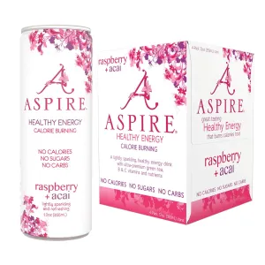 ASPIRE™ Healthy Energy, Calorie Burning, Zero Calorie, Zero Sugar Drink Raspberry   Acai 4-Pack